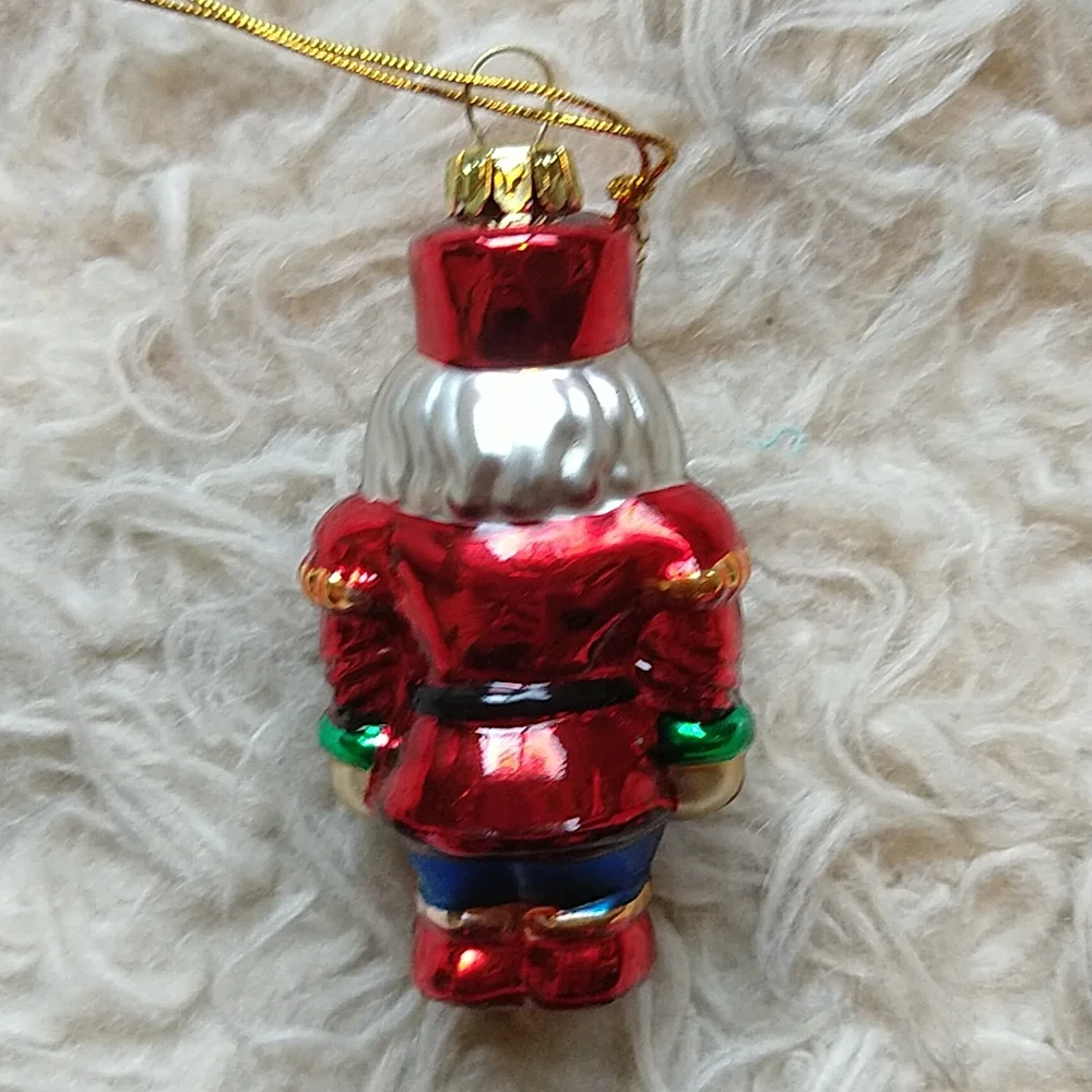 Vintage Avon Blown Glass Christmas Ornament Set Gift Box Snowman Bear Nutcracker